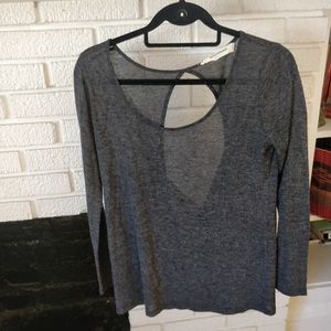 Anthropologie scoop neck open back long sleeve
